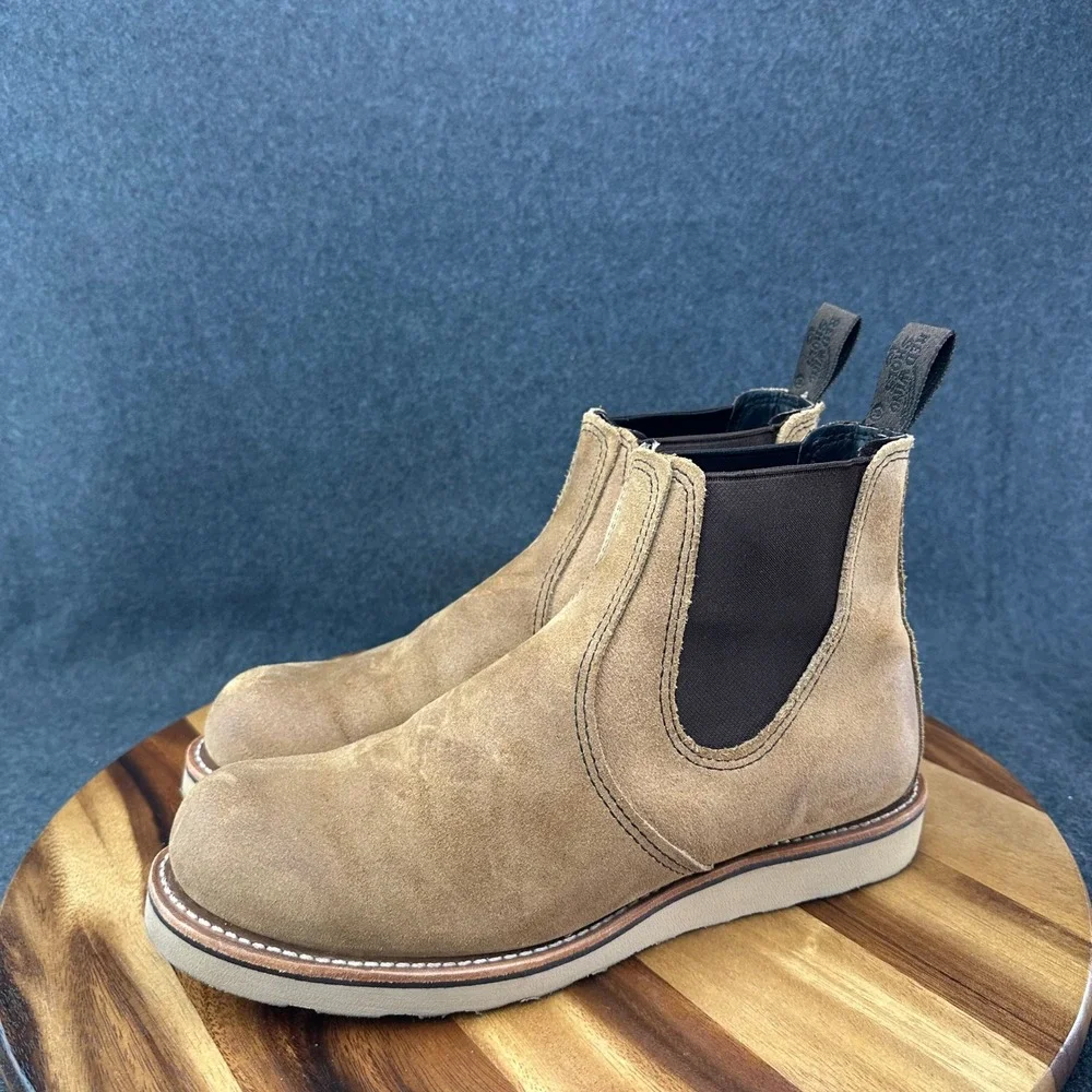 Red Wing 3192 Classic Chelsea Boots Hawthorne Muleskinner Tan Mens 9.5 D USA